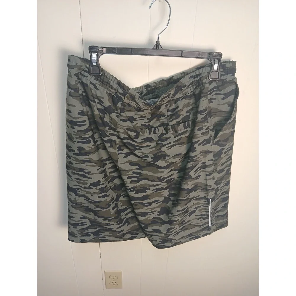 KENNETH COLE Mens S XLarge TECH SHORTS CAMO OLIVE GREEN LINED GOLF ACTIVE JOGGER